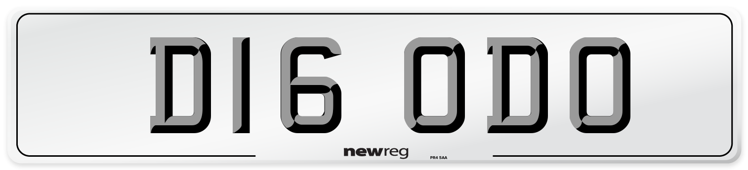 D16 ODO Number Plate from New Reg